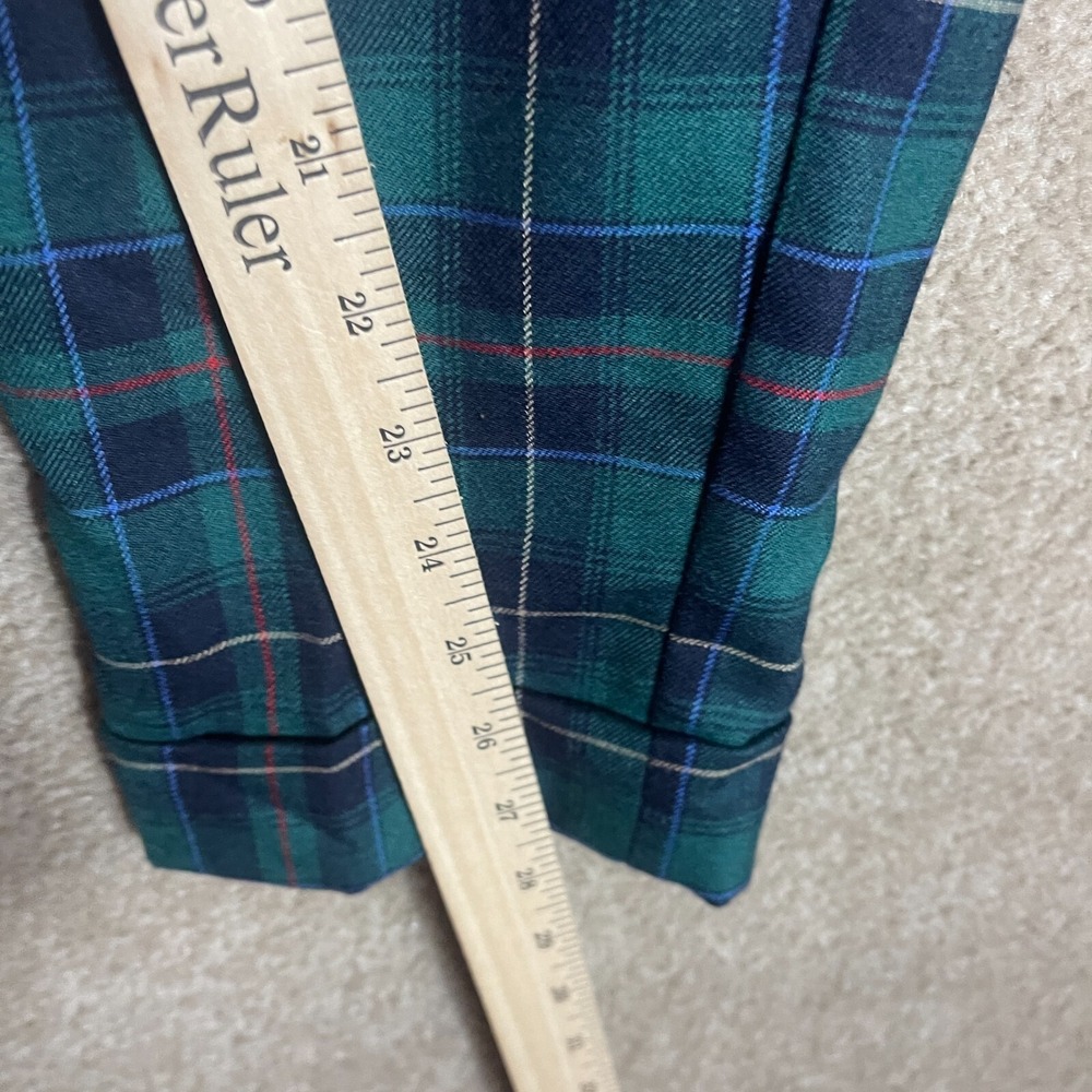 Talbots Hampshire Trouser Pants Petite Womens 2P Green/Blue Tartan‎ Plaid Wool - Picture 7 of 12
